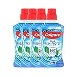 Colgate Plax Cool Mint Mouthwash 500ml x 4, Alcohol Free