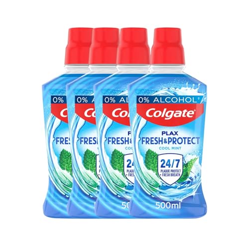 Colgate Plax Cool Mint Mouthwash, 500ml, 4 Pack