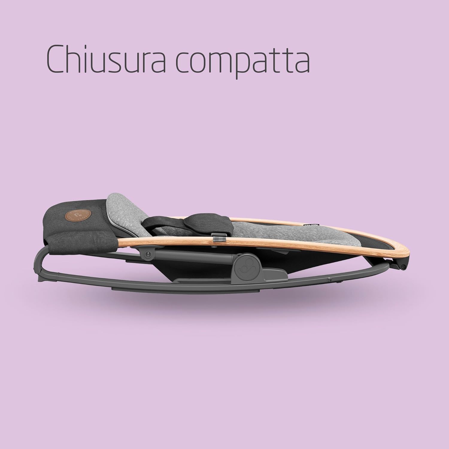 Maxi-Cosi Kori Sdraietta Neonati in Tessuto, 0-6 mesi, 9 kg, Sdraietta Pieghevole, 3 Posizioni di Reclinabile, Chiusura Compatta, Cinture Easy-in, Chiusura Compatta, Essential Graphite