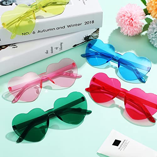 Konohan 48 Pairs Heart Sunglasses Heart Shaped Frameless Glasses Trendy Candy Color Sunglass Eyewear for Bachelorette Party4