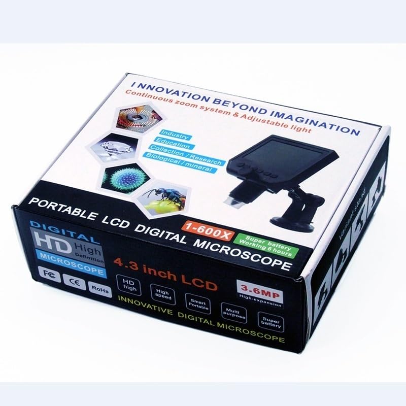 Microscope 1-600x Digital Electronic Microscope Portable 3.6MP Microscopes 4.3