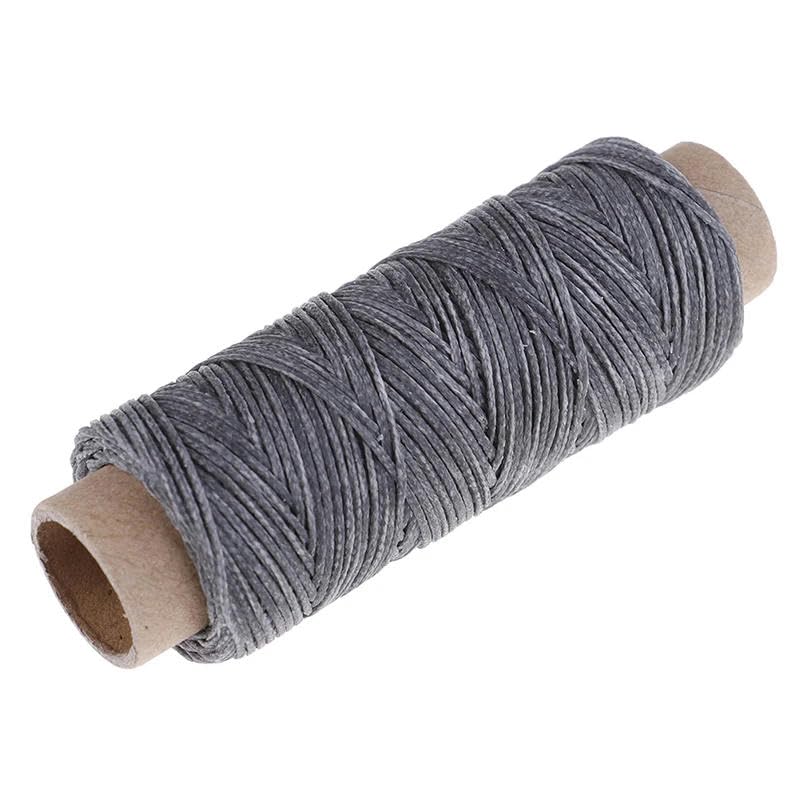 Nici do szycia，Nić poliestrowa Nici do szycia, nici woskowane skórzane, sznurek DIY, płaskie narzędzie do robótek ręcznych, linia do szycia(Dark Grey)