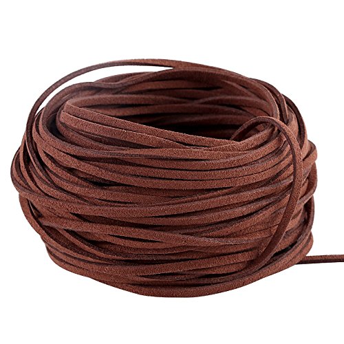 Navifoce Genuine Flat Suede Leather Cord Lace Beading Craft Thread String, 3mm, 20m pool (Caffee)