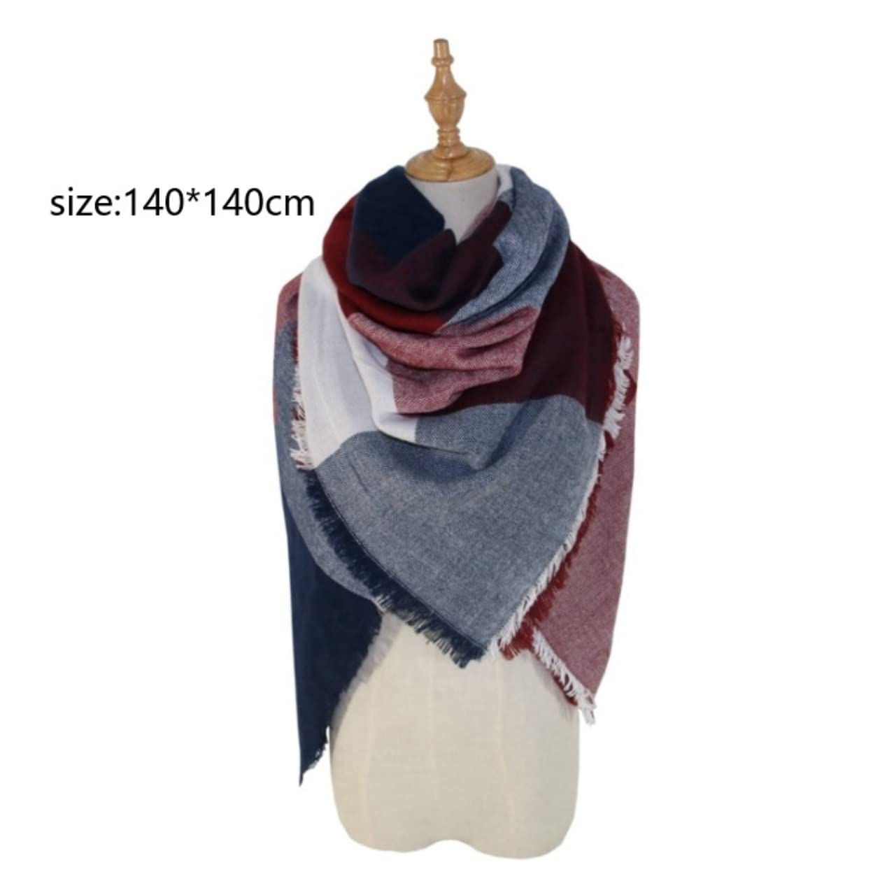 Fular Mujer Bufanda Bufanda De Invierno para Mujer, Bufandas Cálidas A Cuadros, Chales para Mujer, Chales para Mujer Chal Mujer Fiesta (Color : A, Size : 140 * 140cm)