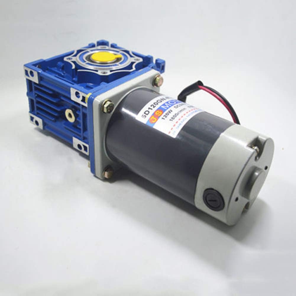 TOPCHANCES Electric 120W DC 12V RV40 Worm Gear Motor Adjustable Speed DC Motor Self-Locking Reducer Turbine Motor w/Self-Locking (Speed :30rpm)