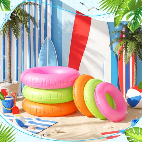Bouées de natation adultes lot de 6 flotteurs gonflables grand confort 2 tailles - 2