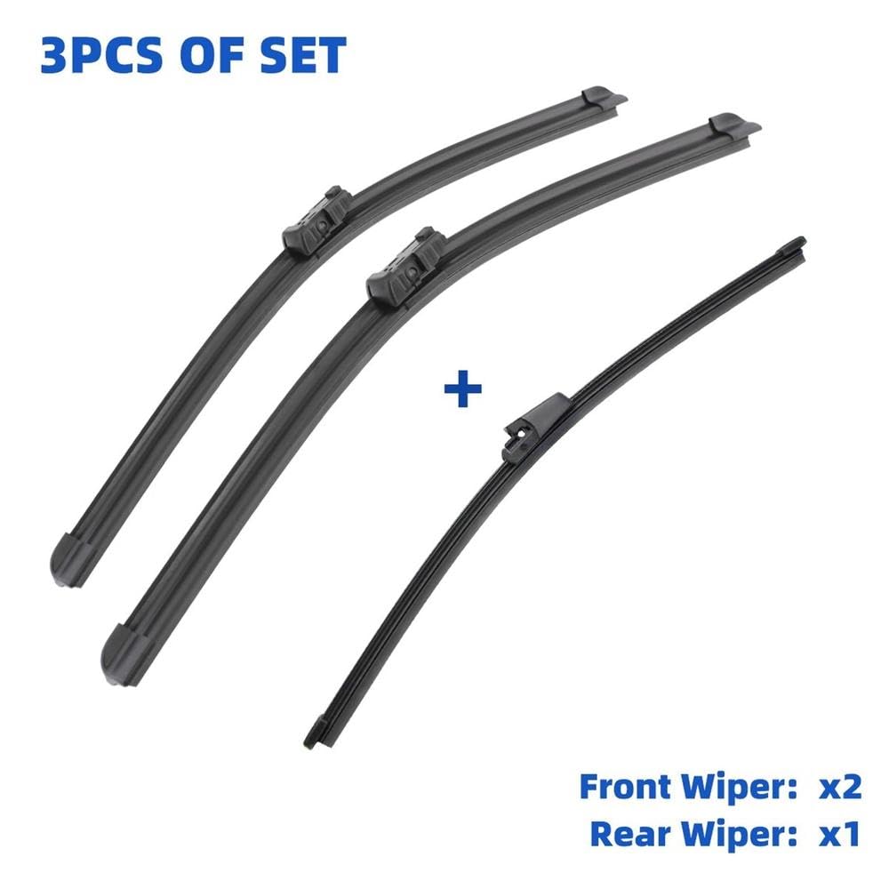 3 Uds Para Tiguan MK1 2007-2017 Escobillas Limpiaparabrisas Delanteras Traseras Accesorios Ventana Parabrisas 24 "+ 21" + 13" Limpieza Parabrisas