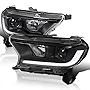 SPEC-D TUNING Black Housing Clear Lens Sequential Projector Headlights Compatible with 2019-2022 Ford Ranger XL/XLT Left + Right Pair Headlamps Assembly