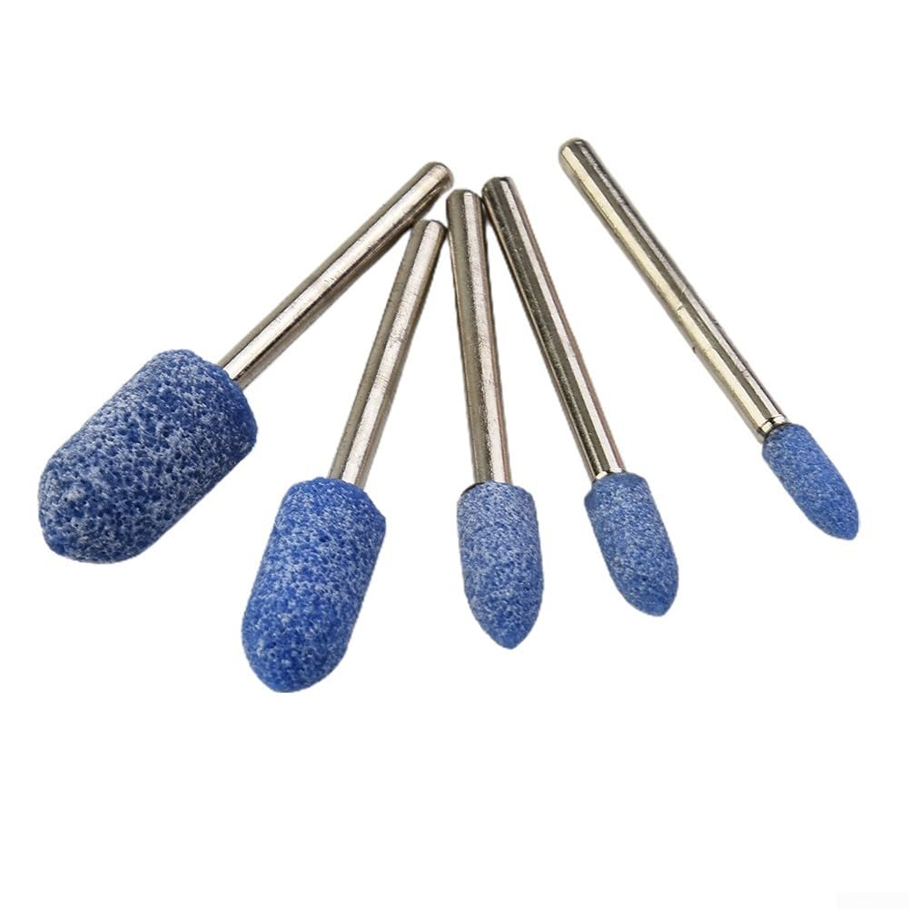 Eawfgtuw Set di punte per smerigliatura in ceramica, 10 pezzi, kit di punte rotanti per metallo, legno, lucidatura di giada, compatibile con fusti con gambo da 1/8 di pollice