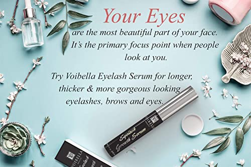VOIBELLA BEAUTY Eyelash Serum to Grow Lashes Bigger 8.87mL - Growth For Thick, Longer, Lush and Lavish Eyelashes with Peptides & Botanical Extracts - Natural Babe Eye Lash Beauty Enhancing and Brow Serum