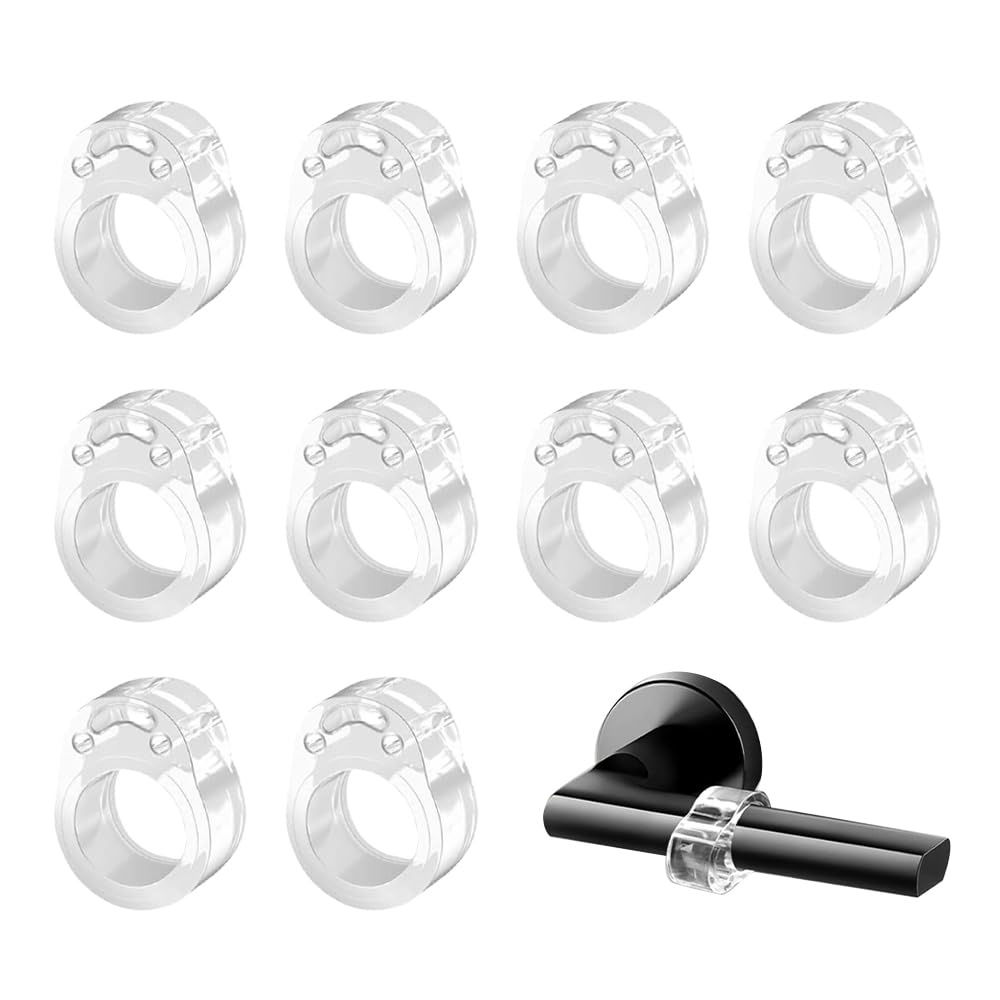 Haylnixy Transparent 10 Pcs Door Stopper Wall Protectors 18Mm Hole Pvc Door Handle Bumpers Clear Wall Handle Stopper For Home Office Stop Wall Damage