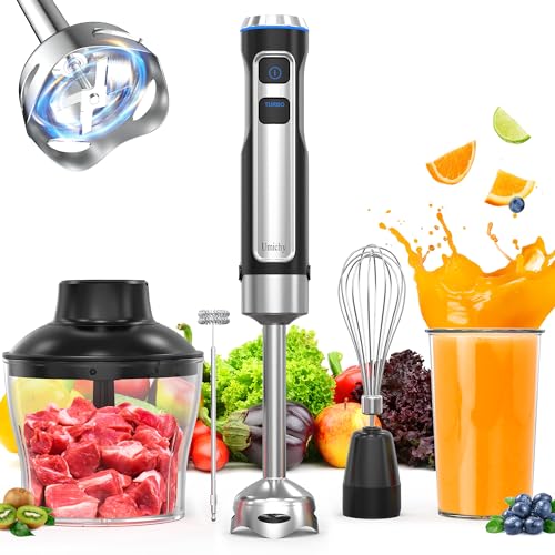 Powerful Hand Blender, Electric Immersion Blender 1000W with 21 Speed and Turbo Mode, 5-in-1...