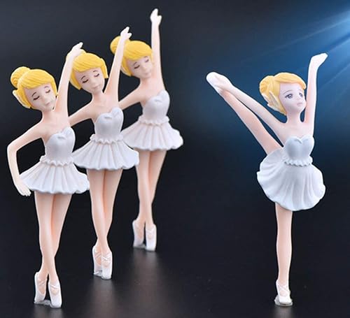 Miniatura 2 de 4 figuras de bailarina bailarina para niña, decoración de pastel de bailarina en miniatura, maceta para decoración de casa de muñecas, decoración de