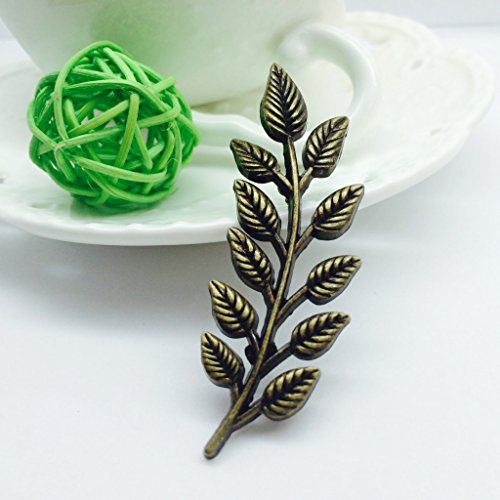 Image of coadipress Gentlemen Gold Silver Leaf Brooches Simple Elegant Retro Double Leaf Collar Pin Brooch Gold Silver Plant Leaves Brooches