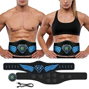 XJJAUGKLY EMS Bauchmuskeltrainer, EMS Trainingsgerät mit 10 Modi & 39 Intensitätsstufen, Bauchmuskeltrainer Elektrisch mit LCD-Display, Geeignet für Bauch, Arm, Beine undPo Trainer, Männer und Frauen