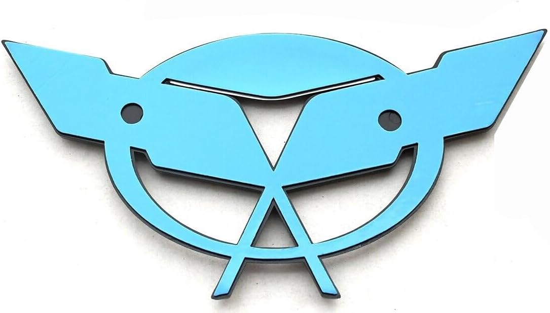 Pair Set Front Rear 50Th Anniversary Cross Flags Emblems 3D Badge Replacement for 1997-2004 C5 Corvette (Silver Red)