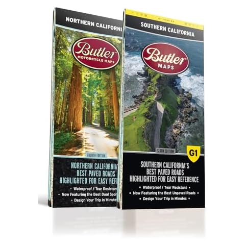 Best Paved Roads in Northern California and Southern California Map Bundle Cover