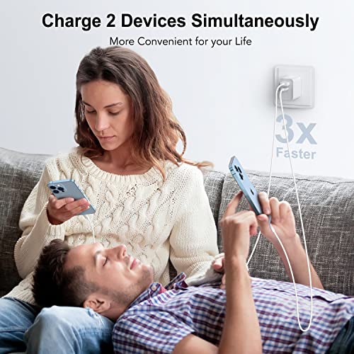 3 Pack 20W Usb C Fast Charger, Dual Port Pd Power Delivery + Quick Charger 3.0 Wall Charger Block Plug Cube For Iphone 14/14 Plus/14 Pro Max/13/12 Pro Max/Mini/11/Xs/Xr/X, Ipad, Samsung, Lg #TOP6
