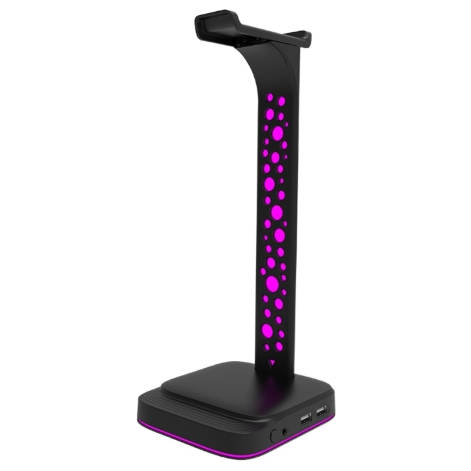 Soporte for Auriculares RGB for Juegos con 2 Puertos de Carga USB y 7 Modos iluminación(C)