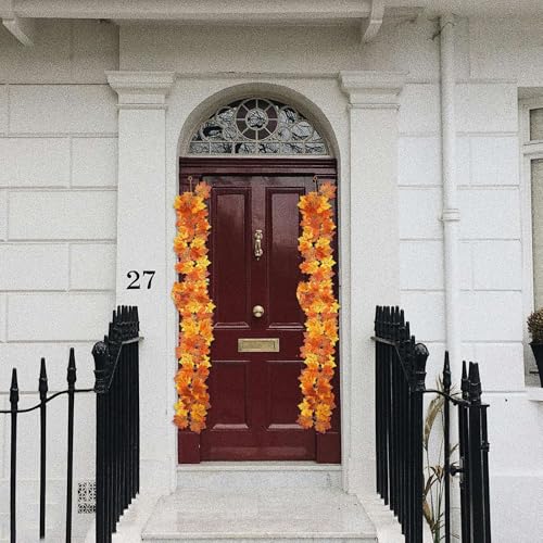2Pcs 5.7FT Artificial Fall Leaves Garland for Thanksgiving Home Decor - image 5