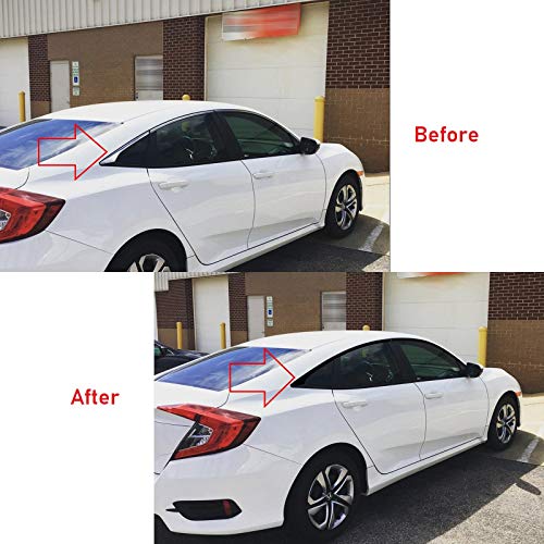 Xotic Tech 6Pcs Chrome Delete Blackout Window Trims Compatible With Honda Civic Sedan 2016-2021 (Matte Black) #TOP4