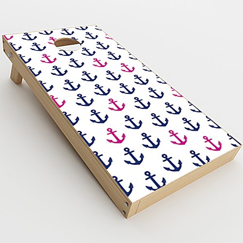 Skin Decal Vinyl Wrap for Cornhole Game Board Bag Toss (2xpcs.) Skins Stickers Cover/Little Anchors