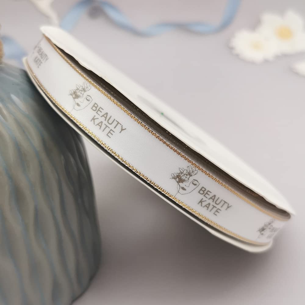 Ruban personnalisé pour emballage cadeau romantique fait à la main, décoration de mariage, fête prénatale garçon (ruban de 15 mm, 90 m)