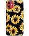 J.west Case for New iPhone 11 Vintage Floral Cute Yellow Sunflowers Black Soft Cover for Girls/Women Flexible TPU Silicone Slim fit Fashion Design Pattern Drop Protective Case for iPhone 11 6.1 inch