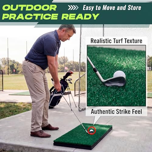Nuanchu Golf Hitting Mat 12" x 28" Golf Simulator Mat Hitting Strip with Shock Absorption Pad and EVA Base Durable Turf Insert for Indoor Practice Backyard Training by Nuanchu - Used condition - Image 3