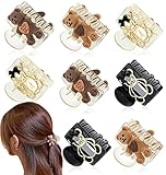 Mixcbe Small Hair Clips for Women Girls Kids, Mini Square Hair Claw Clips, Rectangle Tiny Bear Hair