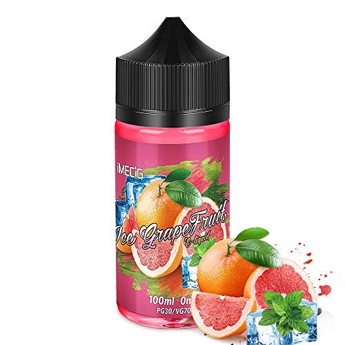 IMECIG Vaper Liquido E Liquido Vaper Jugo E Jugoso Sabor Pomelo Hielo Ecig Vape Juice 70/30 E Liquid cigarrillos E cigarrillos electrónicos Box Mod Kits de inicio 100ml Sin Nicotina