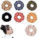 7 PCS Ribbed scrunchies prime,Solid Color Velet Elastic Hair Ties,Thread Large Hair Ties, Strong Elastic Hair Bobbles for Ponytail Holder (7 pcs Ribbed Hair Scrunchies)