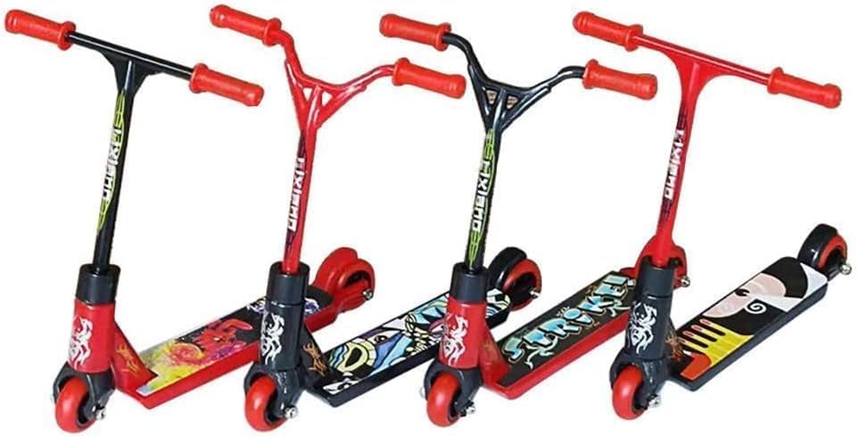 Elzhan 1Pc Red Random Finger Scooter Mini Two Wheel Scooter Finger Training Toys Mini Finger Skateboards Finger Boards and Finger Bikes