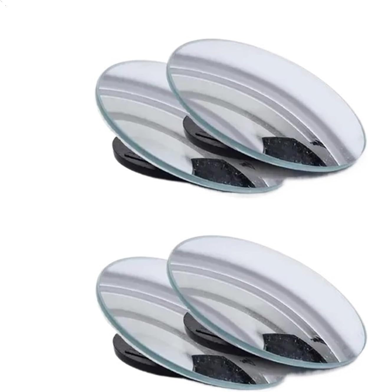 4Pcs 360° Degree Adjustable Blind Spot Mirror Car Auxiliary Rearview Convex Mirror Round Frame Wide Angle Mirrors(2pair Frameless)