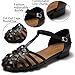 Women's leather Weaving T Strap flat Roman Sandals Fashion Comfort Adjustable Buckle flat Fisherman Sandals Summer Casual Breathable Beach Shoes (brown,8)