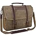 Produktbild NUBILY Umhängetasche Herren Aktentasche Laptoptasche Leder wasserdichte Canvas Messenger Bag Arbeitstasche Groß Vintage Schultertasche Notebooktasche 15.6 Zoll Khaki