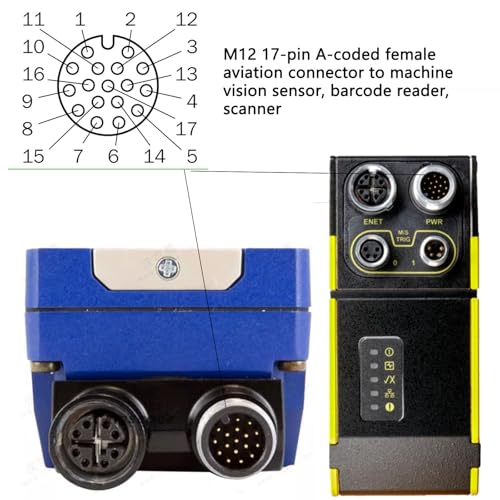 Cable M12 de 17 pines premium con código A para entrada de datos E/S industriales de 2m 6