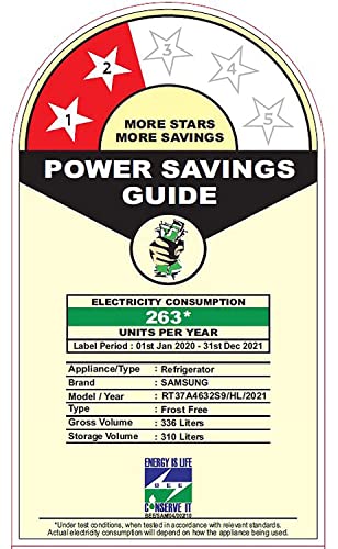 Image of Samsung 336 L 2 Star Inverter Double Door Refrigerator Appliance (RT37A4632S9 /HL, Grey, Refined Inox, Convertible 5In 1, Curd Maestro)