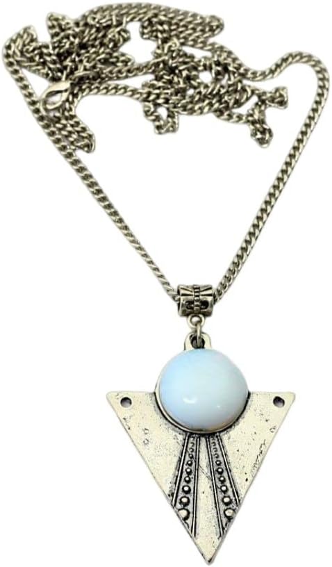 Colar Longo de Pedra Natural da Lua Bijuterias Femininas