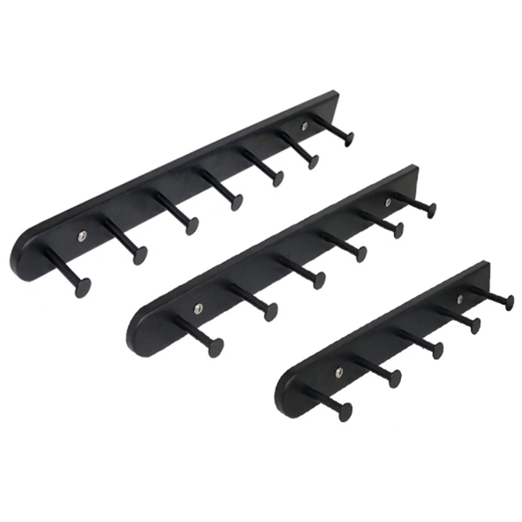 Telescopic Coat Rack 7 Hooks, Pull Out Closet Clothes Hanger Rail for Space Saving - Black, White - Organizer for Clothes, Coats, Hats