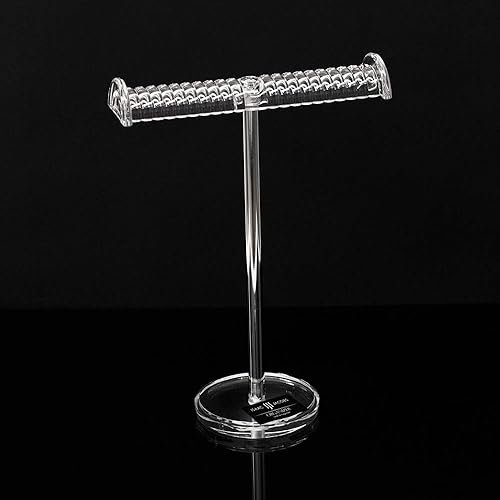 Miniatura 5 de Isaac Jacobs - Soporte de collar y pulsera de acrílico transparente barra en T de 8 pulgadas  Organizador de cadena y brazaletes para colgar soporte