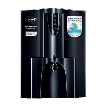 Pureit Eco Water Saver RO Purifier (Black) with RO+UV+MF Filtration | Water Purifier Filter For Home | 7-Stage Purification | Up to 60% Savings | Suitable for Borewell/Tanker/Municipal Supply | 10 L