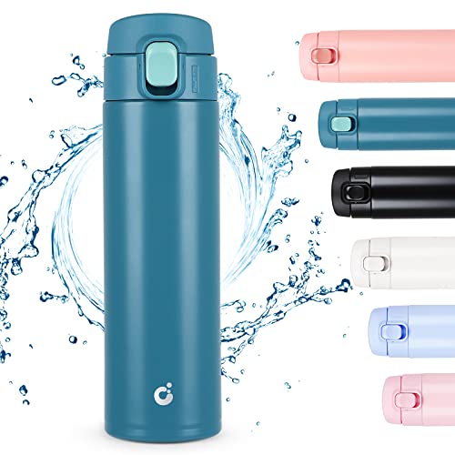 CodiCile Travel Mug, Reusable Coffee Cups with BPA-Free & Leakproof Lid,Coffee Flask for Hot and Cold Drinks,Double Wall Insulated Coffee Mug,Blue,450ml