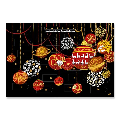 Zotter - Calendario de Adviento con 24 chocolates hechos a mano, 480 g, bio y Fair, con alcohol