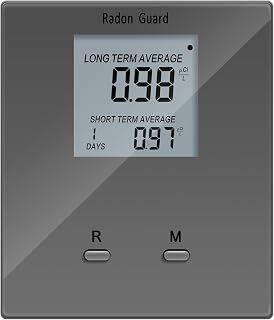 Home Radon Detector, Portable Radon Meter, Long and Short Term Home Radon Monitor, Battery-Powered, Prevent Excessive Radon Levels, Keep Your Health, Gray, Grey, BG-005