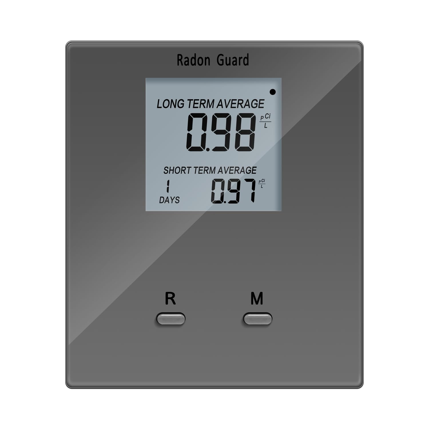 Home Radon Detector, Portable Radon Meter, Long and Short Term Home Radon Monitor, Battery-Powered, Prevent Excessive Radon Levels, Keep Your Health, Gray, Grey, BG-005