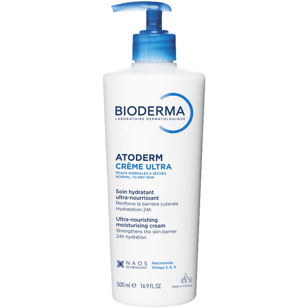 BiodermaAtoderm Cream Ultra Moisturiser - Ultra-Nourishing & Protecting Daily Face Cream & Body Cream, Intense Hydration & Comfort to Re-Build the Skin Barrier, Unfragranced, 500ml