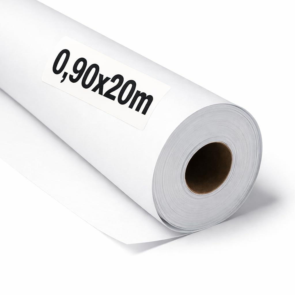 OFITURIA Papel Kraft biała rolka 0,90 x 20 m, 6 rolek, papier pakowy i papier do pakowania prezentów, do wysyłki i majsterkowania, trwały i łatwy do cięcia