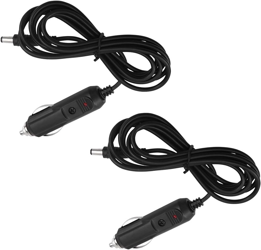 12V Car Charger Adapter, Compatible for Neck Back Massage Cushion Cigarette Lighter, Car Cigarette Lighter Male Plug Cable for Portable DVD Player, Car Refrigerator (1PCS)