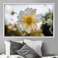 Framed Canvas Wall Art Bright Flowers Closeup Colorful Cool Floral Multicolor Petal Photography Realism Romantics - 16x24 inches